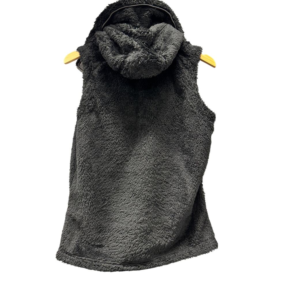 Kuhl Flight Vest Womens Medium Black Full Zip Sherpa Fleece Hidden Hood Jacket - Picture 4 of 11
